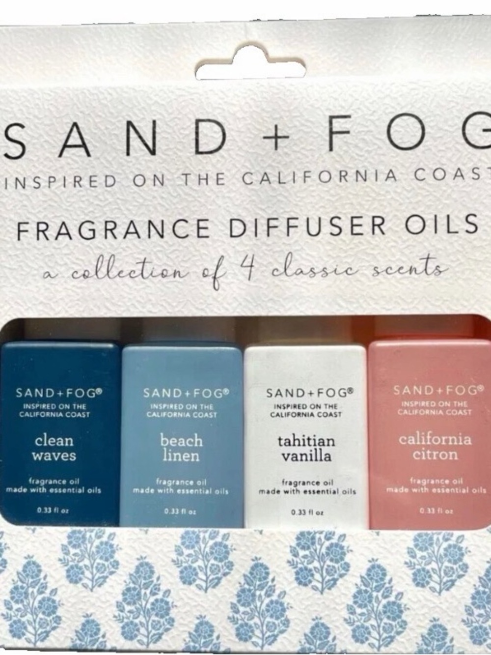SAND+FOG Fragrance Diffuser Oils Collection - Blue, Light Blue, White & Pink